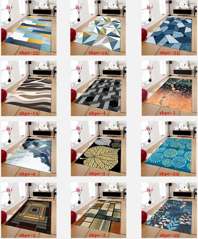 Diagrama de estilo de alfombra de sala de estar.