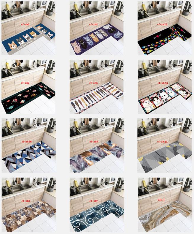 Exhibición opcional de la alfombra del tapete del piso de la cocina