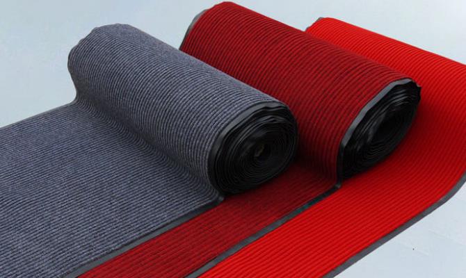 Material del rollo de tapete de puerta a rayas