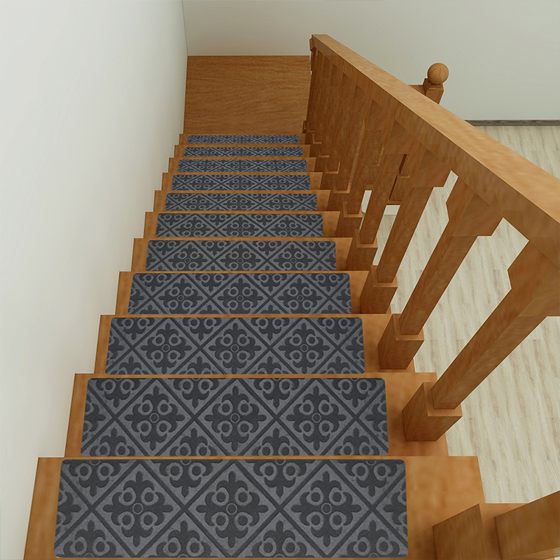 Pedales de escalera de alfombra antideslizantes, adecuados para escalones de madera, pedales de escalera antideslizantes para interiores y exteriores, alfombra para correr