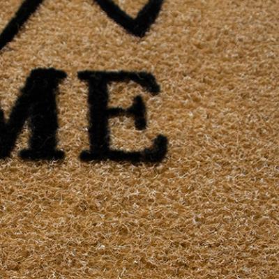 Primer plano de la superficie del felpudo de imitación de palma de coco (2)