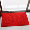 Entrada de la puerta de puerta sin deslizamiento interior personalizada Bienvenido alfombra roja de poliéster en relieve