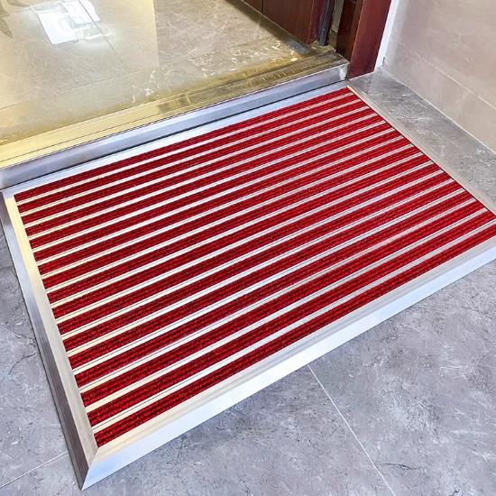 Felpudo de bienvenida de aleaci&oacute;n de aluminio resistente